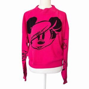 Vintage Mickey & Co by J.G.Hook Small Sweater Lambswool Angora Pink Minnie VTG